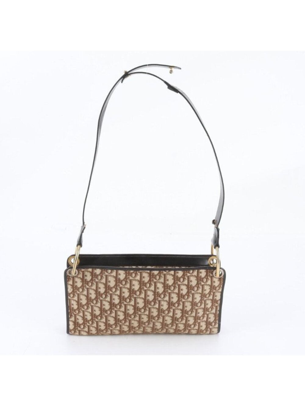 Dior Vintage Trotter Canvas Leather Shoulder Bag